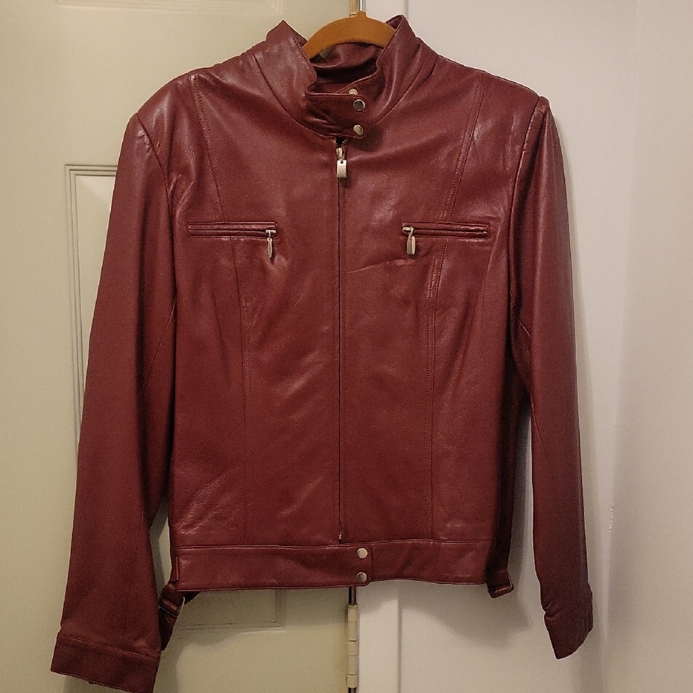 Bagatelle Real Leather Moto-style Y2K Jacket. Sz.M